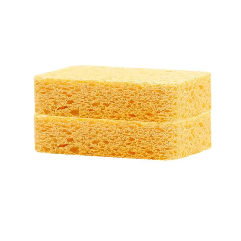 2er-Set Holzpulp-Schwämme – Doppelseitige Schrubbschwämme für die Küche, Multifunktional, 11 x 7 x 2 cm