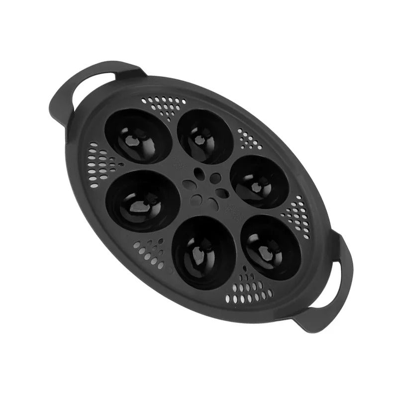 Eierkocher 6-in-1 Silikonform für Gepochete Eier, Küchenutensil für Einfaches Kochen