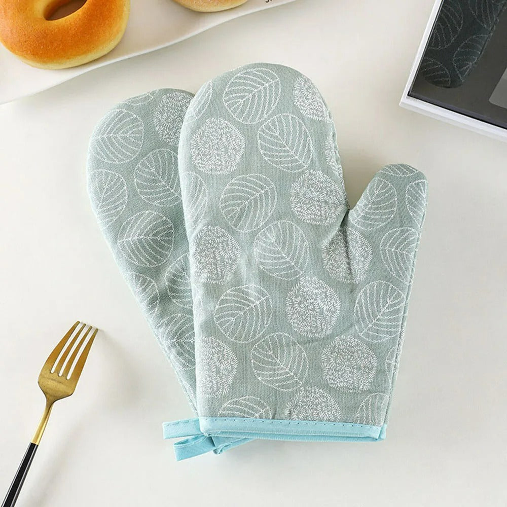 2 Stück Hitzebeständige Ofenhandschuhe Anti-Verbrühung, 13x26 cm, Bedruckt für Küche und Backofen