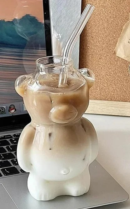 Bärentasse mit Strohhalm – Niedliches Geschenk für Groß & Klein