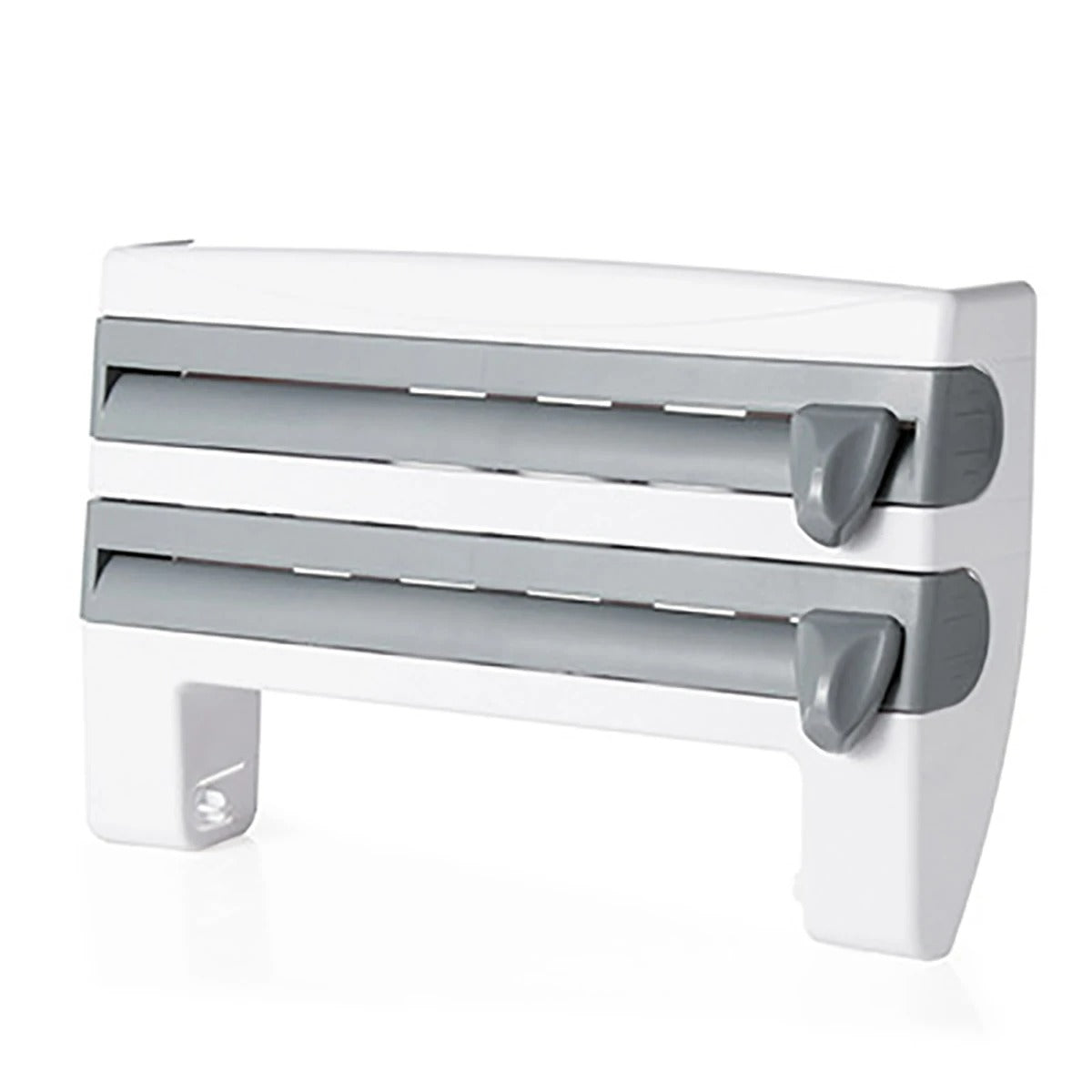 3-in-1 Aluminiumfolie und Film Dispenser – Multifunktionale Küchen Aufbewahrung, ABS Material, Mit Haken und Messer, 39x10x24 cm