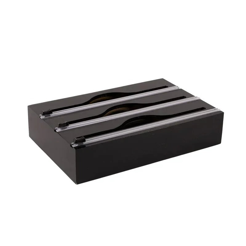 1 Stück Frischhaltefolienschneider Wandmontage Bambus Organizer mit Mehrfachfächern