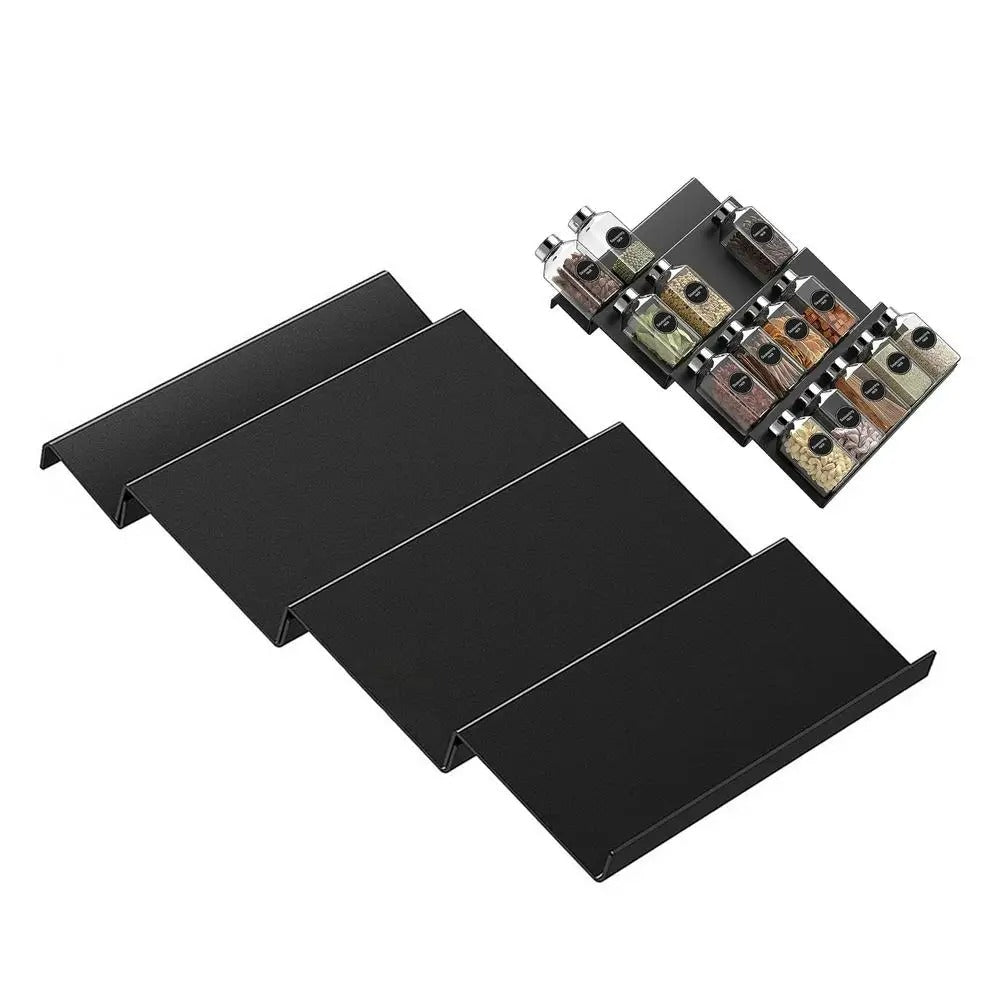 Acryl Gewürzschubladen-Organizer – 4-stufiges Gewürzregal für Küchen, Kräuter und Gewürzgläser, Verstellbares Design