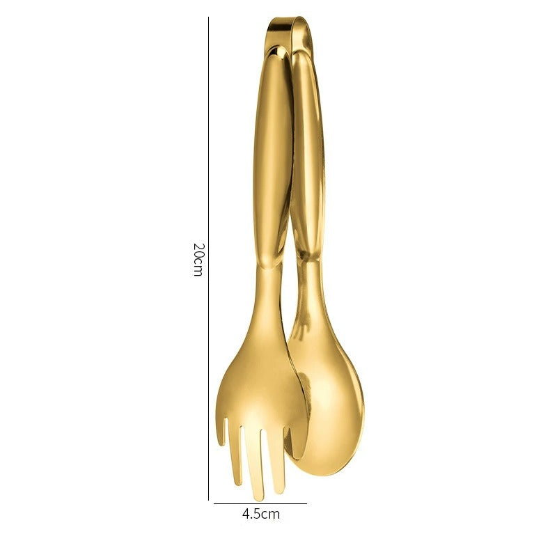 2 Stück Antislip Roestvrijstalen Voedseltang für BBQ und Küche – Vielseitige Servier- und Grillzange, 20 cm