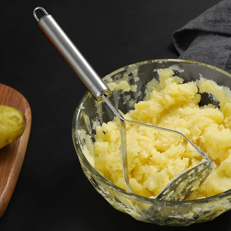 Edelstahl Kartoffelstampfer, Universal Gemüsestampfer für Aardappelpuree und mehr, Ergonomisch und Spülmaschinenfest