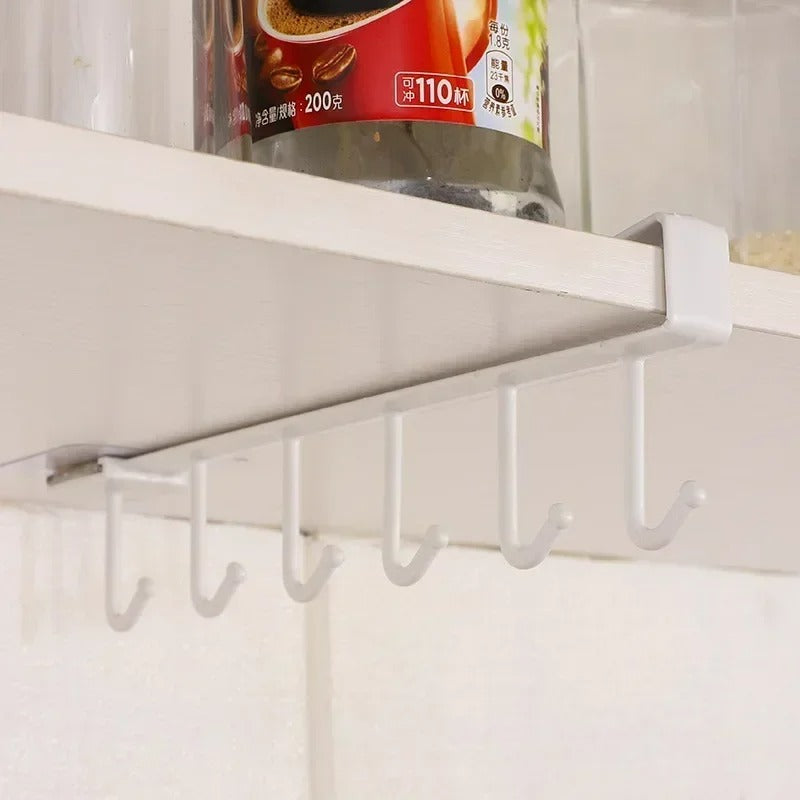 6er Küchenhaken für Kaffeetassen – Platzsparender Organizer für Schrank, Kunststoff, 16,5 x 7,5 x 3 cm