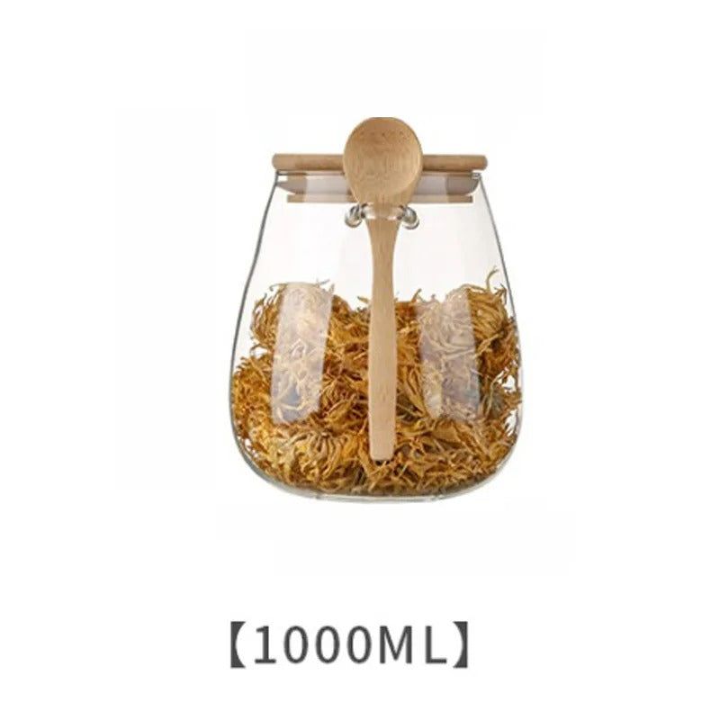 Luftdichter Glasbehälter mit Deckel für Lebensmittelaufbewahrung, 350ml, 600ml, 1000ml