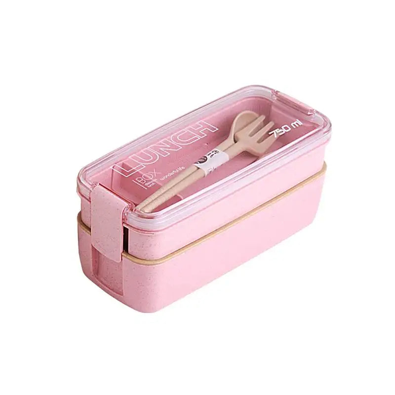 750ml Bento Lunchbox aus Weizenstroh – 2-lagig, Mikrowellengeeignet, Umweltfreundlich