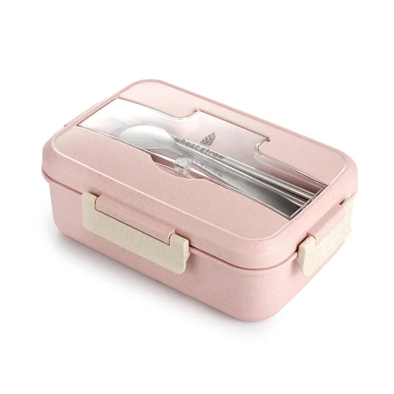 Lunchbox mit Besteck und Stäbchen – Bento Box für Kinder & Erwachsene – Mikrowellengeeignet
