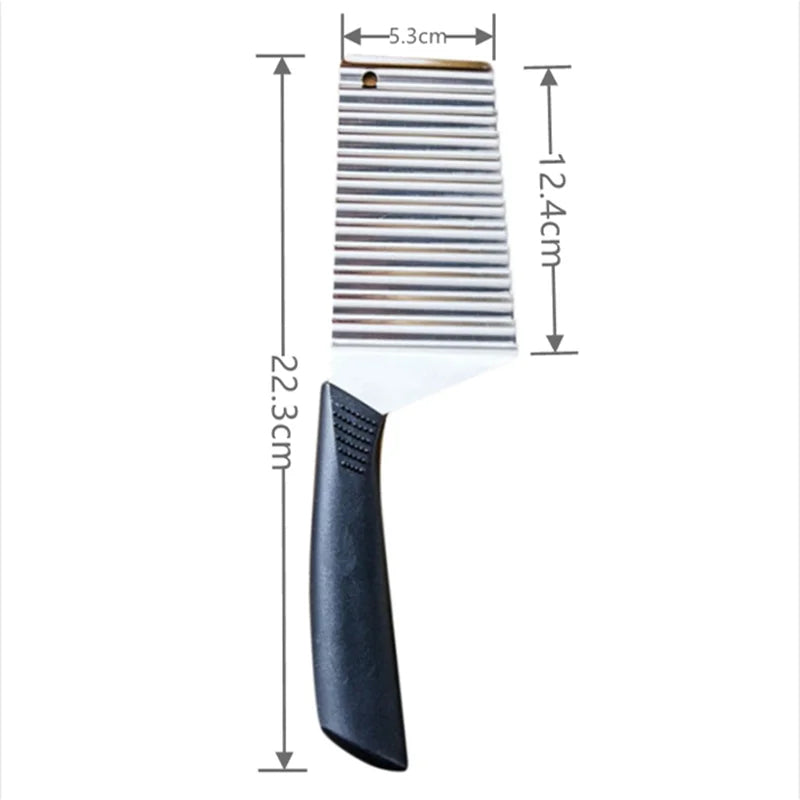 Wellenschneider für Kartoffeln und Gemüse, Edelstahl Crinkle Cutter mit ergonomischem Griff, ideal für Pommes, Obst und Garnierungen
