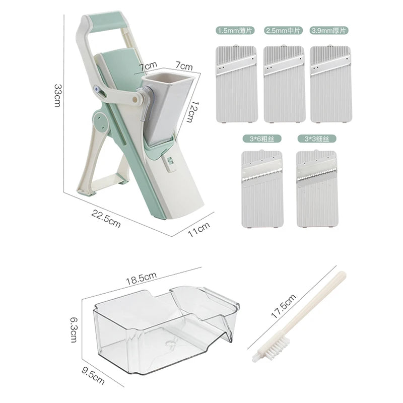 5-in-1 Gemüseschneider Mandoline – Vielseitiger Küchenhobel für Gemüse, Obst und mehr