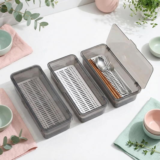 Besteckbox-Set mit Deckel (3-teilig)