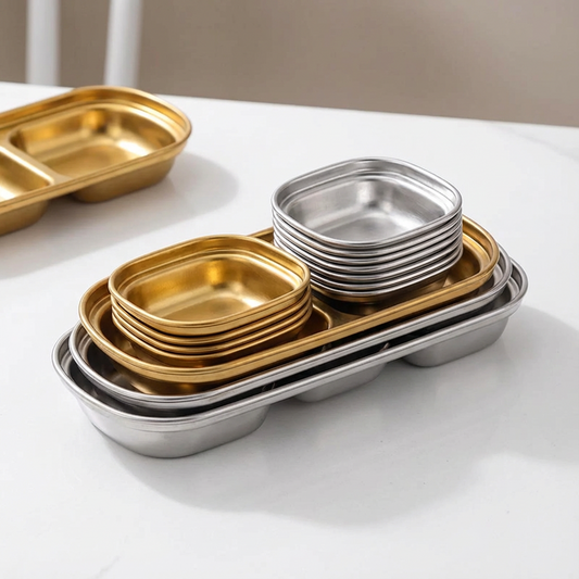 Edelstahl-Dip-Schale mit mehreren Fächern