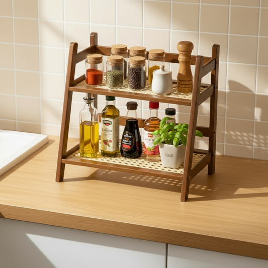 2-stöckiges Bambusregal