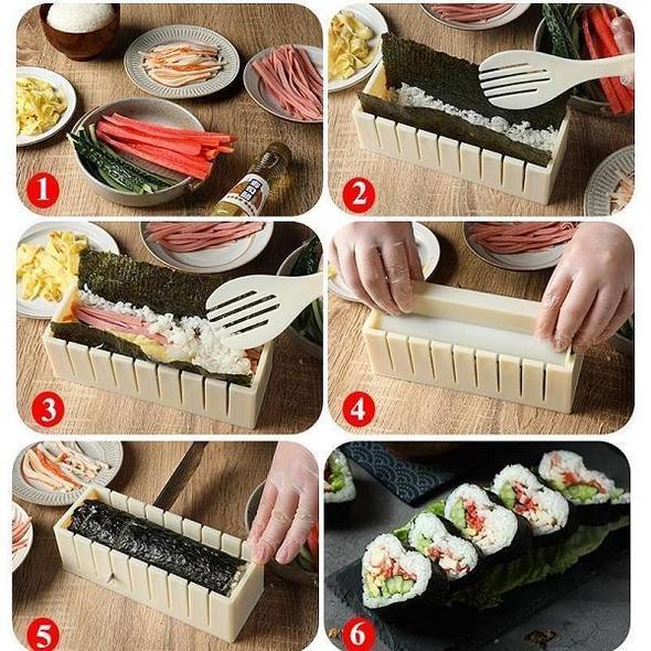 Sushi-Set für Zuhause – Komplettes Set mit Formen, Spatel und Matte für Perfekte Rollen