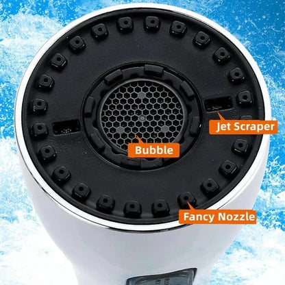 360° Einstellbarer Wasserhahnfilter, Sprühkopf mit 3-Modi, Wassersparender Anti-Spritz-Aufsatz