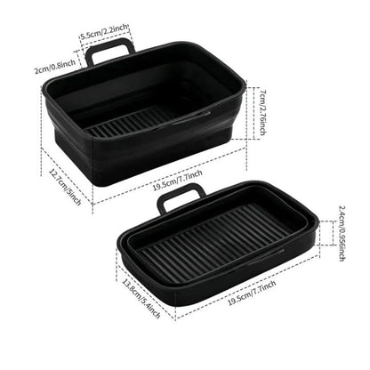 Faltbare Silikon-Backformen für Heißluftfritteusen (2er-Set)