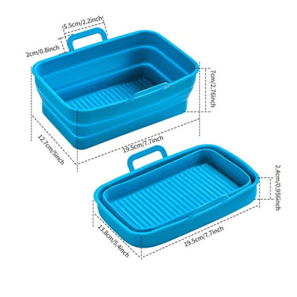 Faltbare Silikon-Backformen für Heißluftfritteusen (2er-Set)