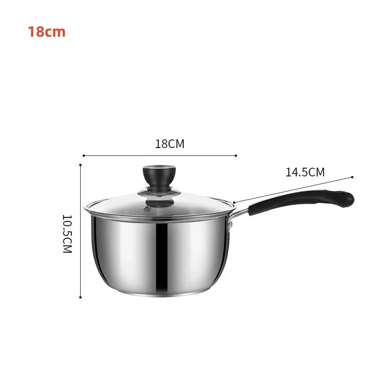 Edelstahl Soßentopf 18 cm – Antihaft, Hitzebeständig, Ideal für Milch, Kaffee & Suppe