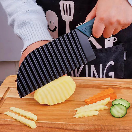 Edelstahl Crinkle Schneider für Gemüse & Kartoffeln – Scharfes Messer, 28,5 cm
