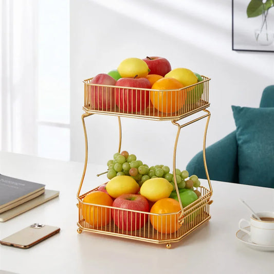 2-stöckiger Obstkorb – Große Kapazität, Abnehmbar, Modernes Design