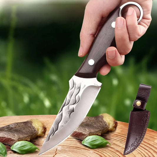 Handgefertigtes Gesmeed Roestvrij Staal Kochmesser, Profi Küchenmesser, Fleischhacken & Ausbeinen Messer, Robustes Holzgriff