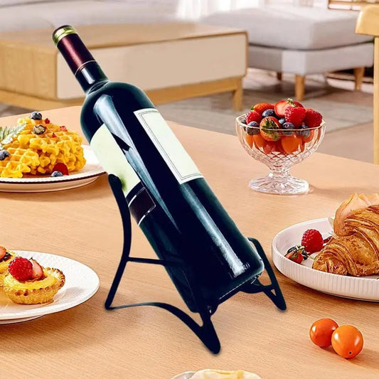 Metall Weinflaschenhalter Stuhl-Design – Platzsparendes Weinregal für Tisch & Vitrine