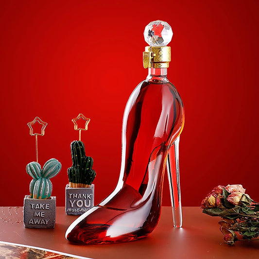 Whisky Karaffe in High Heel Form – 375 ml & 700 ml Glas Flasche für Rum, Vodka, Wein & Likör