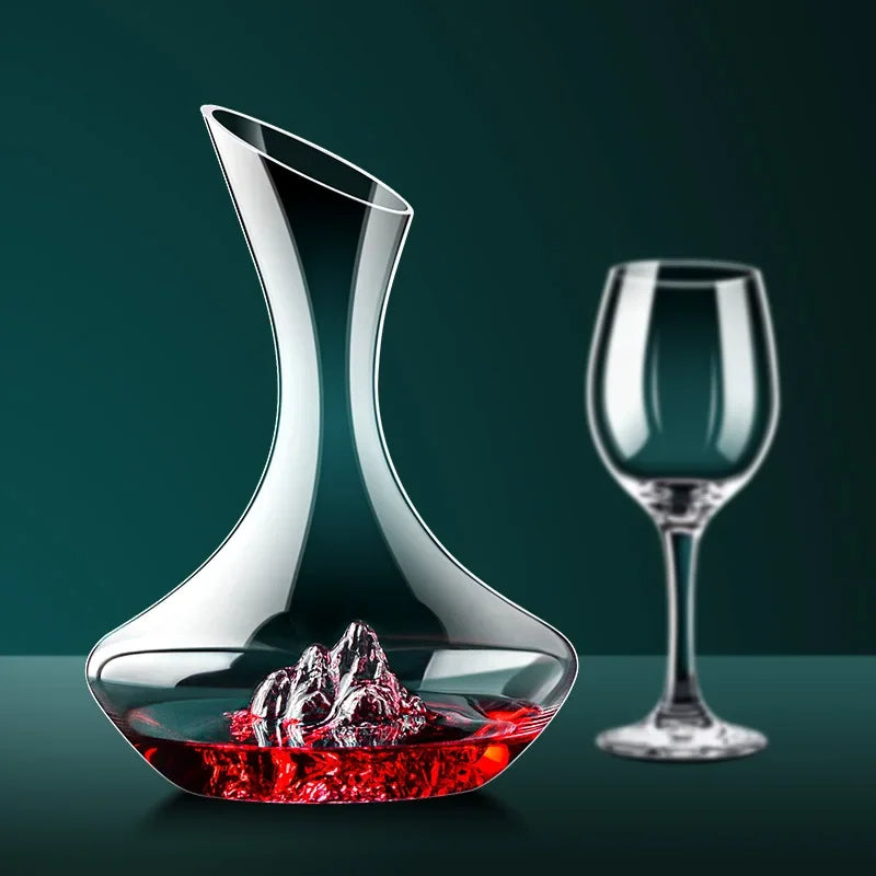 Kristallglas Weindekanter 2000ml – Handgefertigt, Eisberg-Design, Bleifrei
