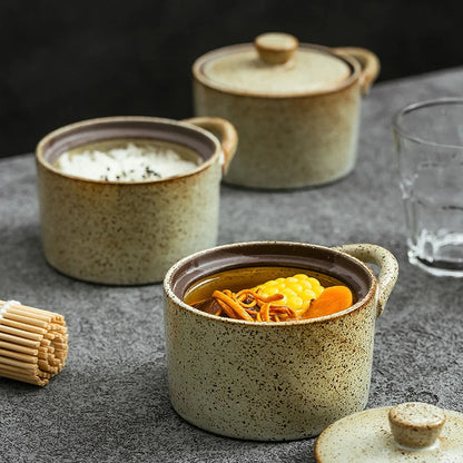 Vintage Keramik Schmortopf – Handgefertigt – Für Eintöpfe & Suppen – Robust & Hitzebeständig