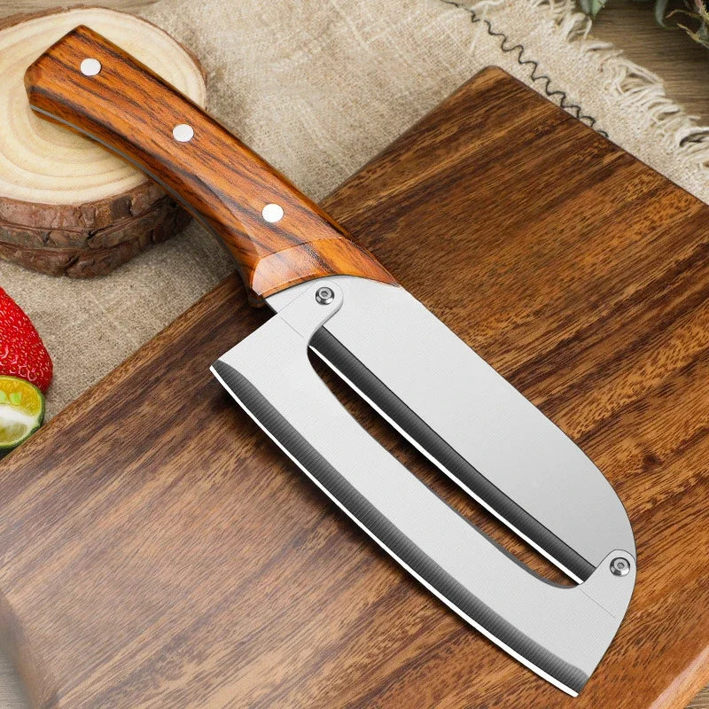 Hochwertiges Edelstahl Schälmesser – Ananasschneider & Gemüseschäler mit Holzgriff