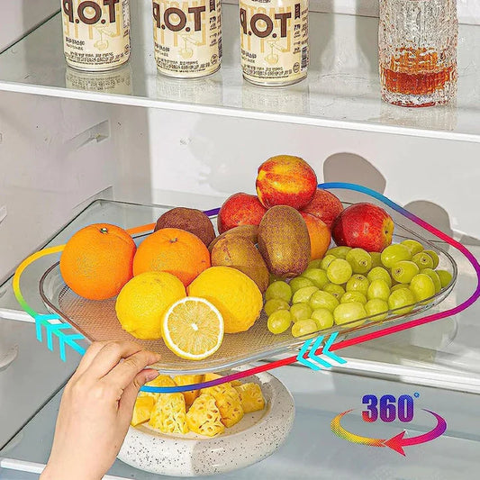 Drehbares Kühlregal, 360° Rotierender Organizer, Platzsparender Aufbewahrungsständer