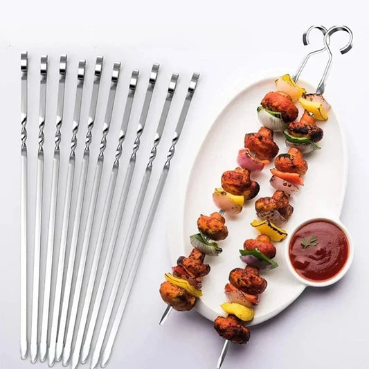 BBQ Grillspieße Set – Edelstahl 304 – 10 Stück, 28 cm – Hitzebeständig & Rostfrei