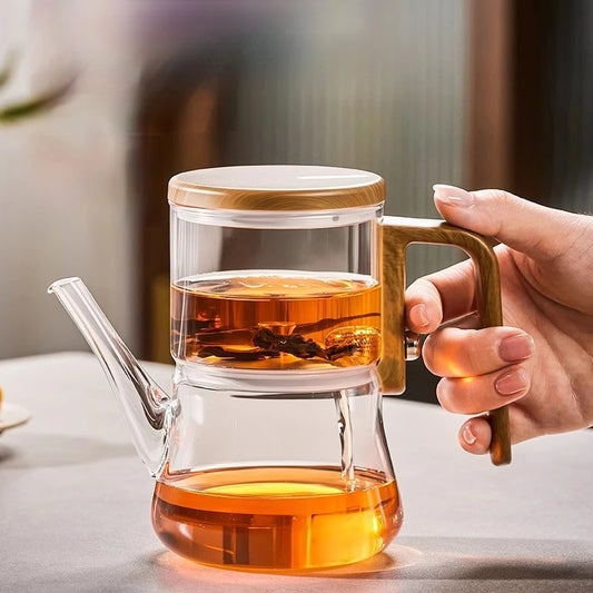 Magnetische Glas-Teekanne 740 ml – Hitzebeständig & Transparent – Automatische Teefilterung