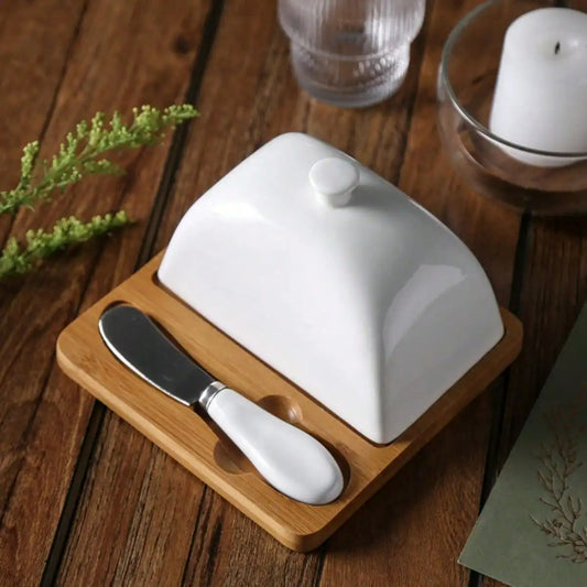 Keramische Butterdose mit Deckel – Schattige Kleine Sausschotel für Butter, Käse, Kräuter und Snacks