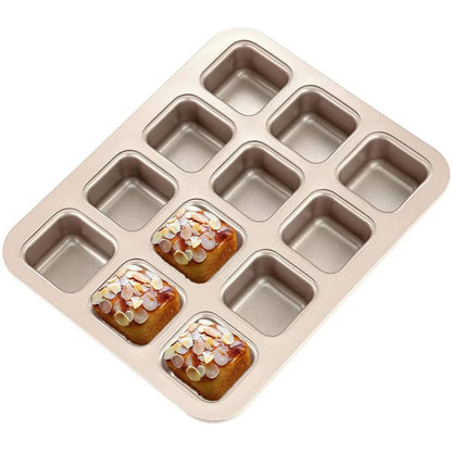 12er Backform – Antihaftbeschichtet – Karbonstahl – Für Mini-Brote & Muffins