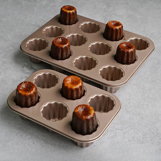 Muffinform – 6/12 Cups – Runde Backform aus Karbonstahl für Desserts & Kuchen