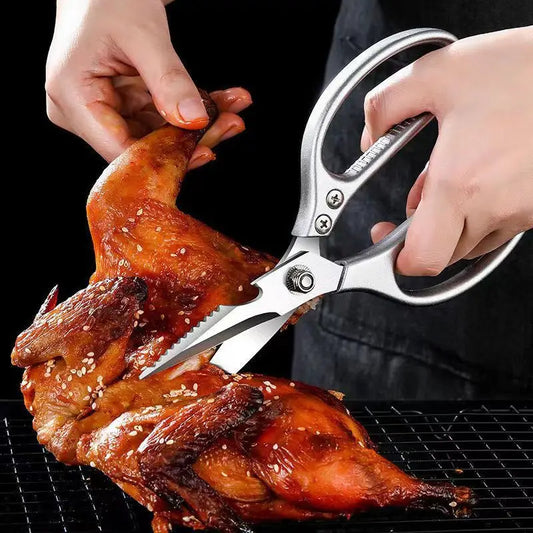 Professionelle Edelstahl Küchenschere für Geflügel und Knochen, Aluminiumgriff