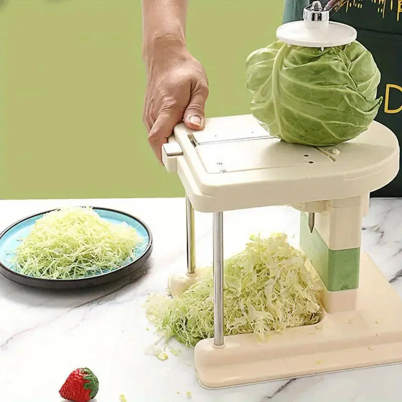 Handbetriebener Gemüseschneider Edelstahl – Vielseitige Küchenreibe für Kohl, Gemüse & Obst, mit 3 Ersatzklingen