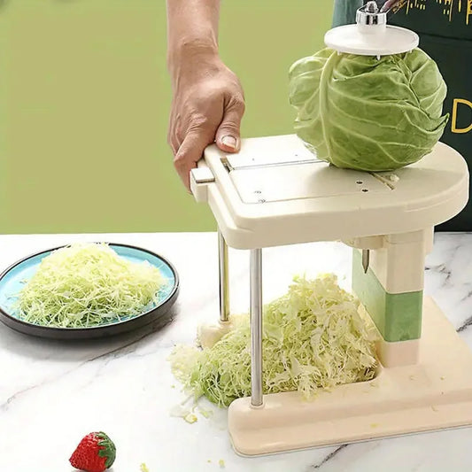 Handbetriebener Gemüseschneider Edelstahl – Vielseitige Küchenreibe für Kohl, Gemüse & Obst, mit 3 Ersatzklingen