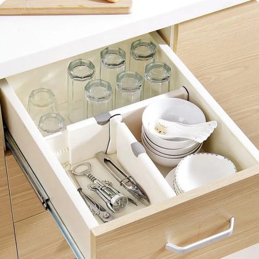 Schubladenteiler 2er-Set – Verstellbar & Rutschfest – Schubladen Organizer für Küche & Büro