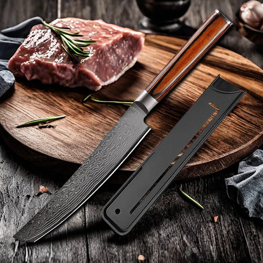 67-lagiges Damaststahl Küchenmesser – Japanisches Kochmesser für Fleisch, Fisch und Sushi