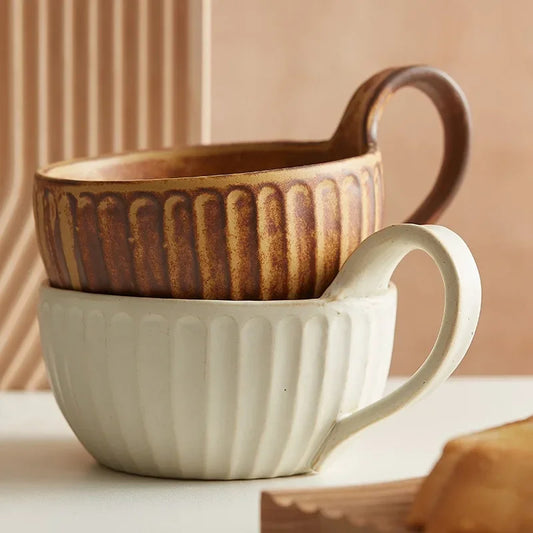 2er Set Vintage Kaffeetassen – Keramik im Japan-Stil