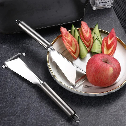 Dreieckiges Obstschneidemesser aus Edelstahl – Präzise Schnitte für Obst- und Gemüse-Dekoration