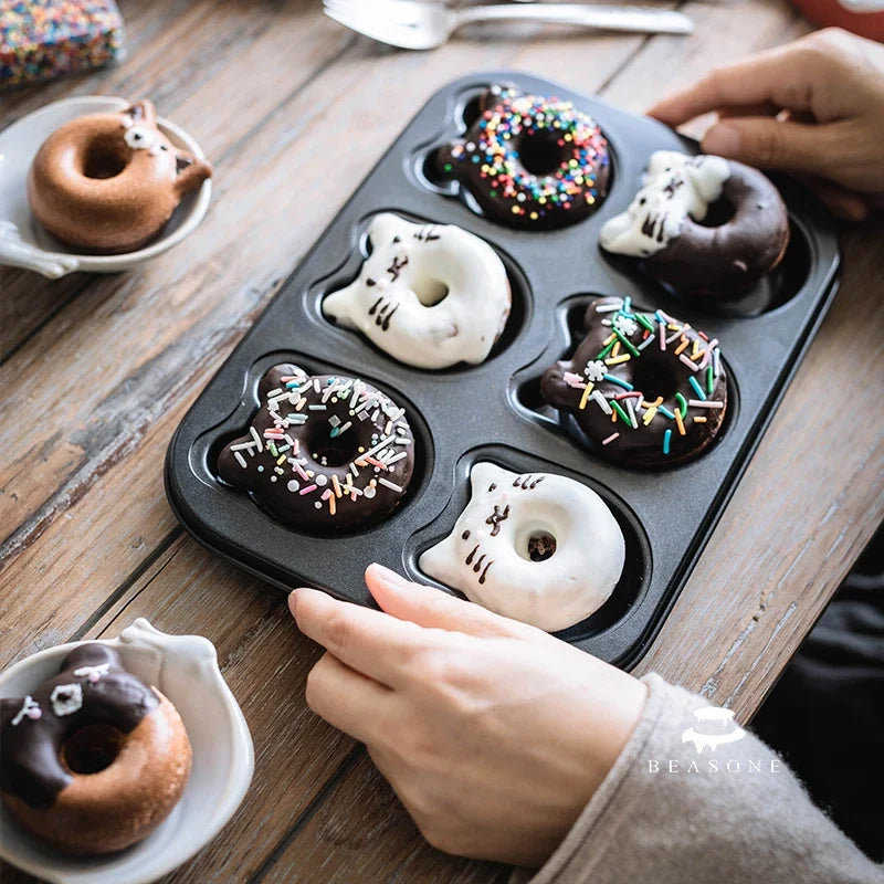 Mini Donut Backform Antihaft – 6er Muffinform für Donuts, Madeleine & Muffins – 26 x 18 cm