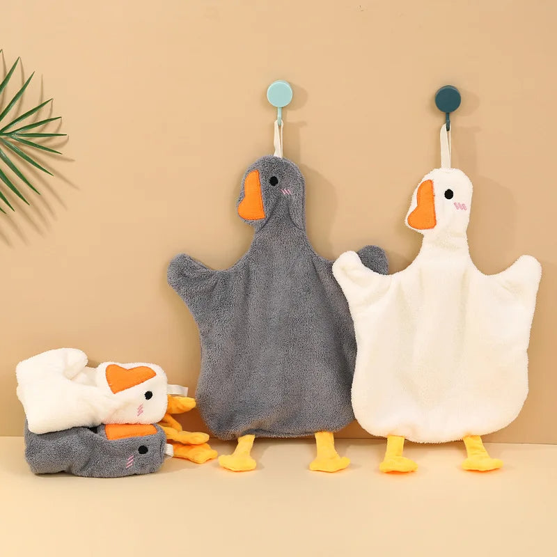 Handtuch-Set 2 Stück – Doppelseitig & Verdickt – Koraalflor – Super Absorbierend – Enten-Design