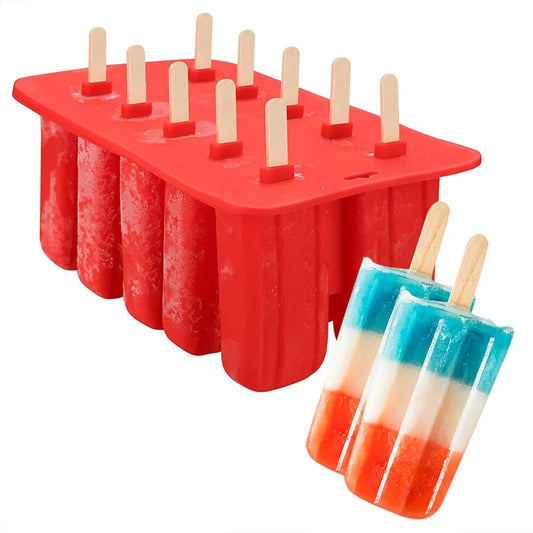 Eisformen aus Silikon – 10er Set – Lebensmittelecht & BPA-frei – 8,8 x 5,7 Zoll