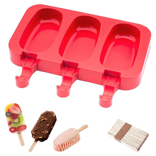 Silikon Eisform mit 20 Stielen – DIY Eis am Stiel & Schokoladenform – BPA-frei