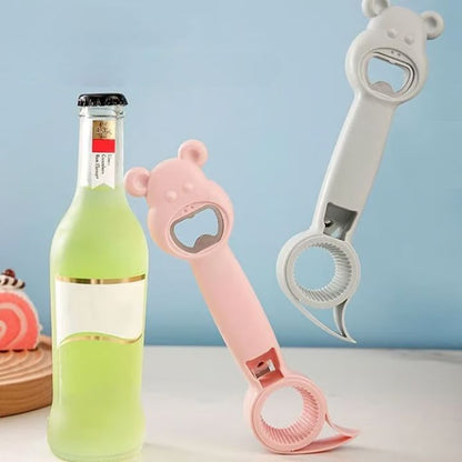 4-in-1 Flaschenöffner – Multifunktionales Küchenwerkzeug für Flaschen, Gläser und Dosen