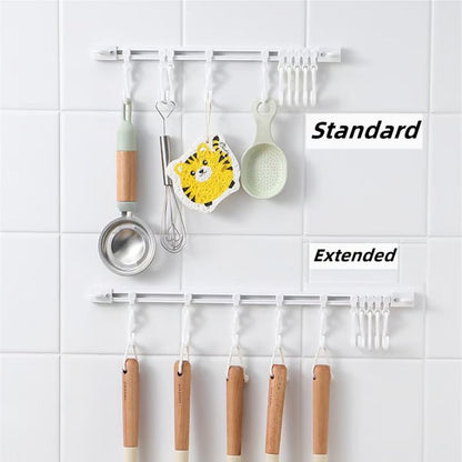 Gleitschienenhaken Edelstahl – 40 cm Länge, 10 Haken, Multifunktional und Platzsparend